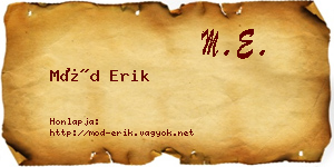 Mód Erik névjegykártya